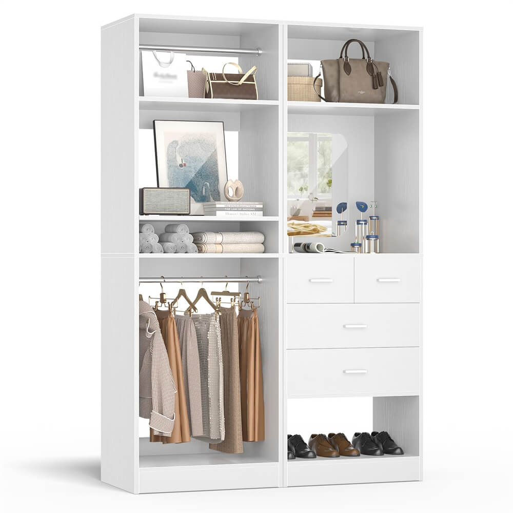 Unikito 2-in-1 Closet System with Drawers and Shelves, Wardrobe