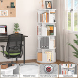 Unikito Rotating Bookshelf, Small Corner Bookshelf for Small Space, 360 Display 4 Tier Floor Standing Bookcase Storage Rack, Wood Narrow Book Shelf Organizer for Bedroom, Living Room