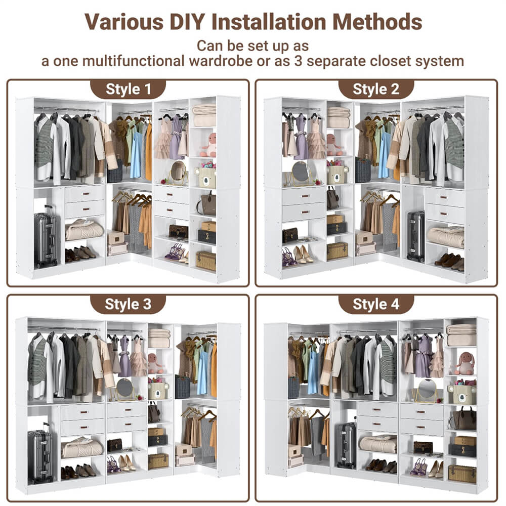 Unikito Freestanding Closet System, 3-in-1, 110'' Reversible Stand