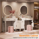 Makeup Vanity Desk with 4 Storage Drawers and Charging Station