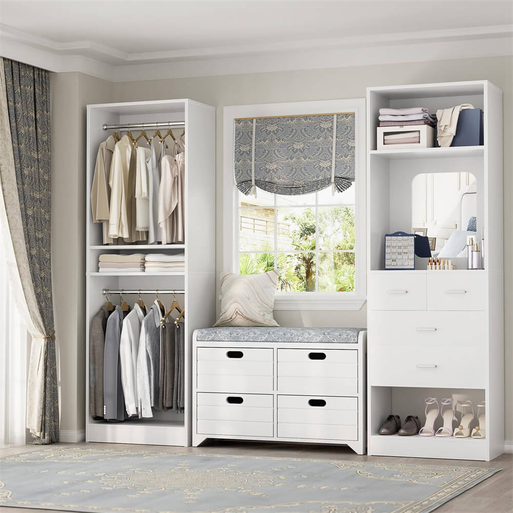 Unikito 2-in-1 Closet System with Drawers and Shelves, Wardrobe