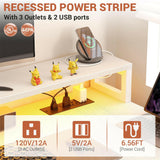 Unikito L Shaped Desk with File Drawer, 72.8" Reversible L Shaped Computer Desk with Power Outlet & LED Strip, Gaming Desk with Monitor Stand, Office Desk Corner Desk with Storage Shelf