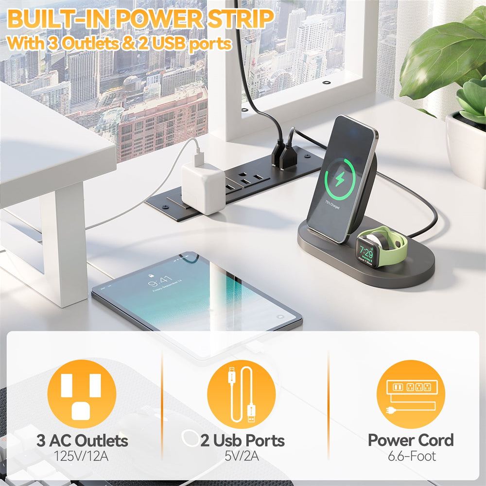 Unikito L Shaped Computer Desk with Hutch, Reversible Gaming Desk with Monitor Stand & Storage Shelf, Corner Desks Home Office Desk with Power Outlets & LED Lights