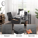 Unikito L Shaped Desk, 47 Inch Reversible Small Computer Desk with Storage, Modern Corner Desk with Shelf for Home Office