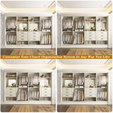 Closet System with Drawers, 100” Wood Closet Organizer with Hanging Rods and Mirror