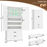 71" Tall Kitchen Pantry Cabinet with 3 Pull-Out Shelves & Drawers