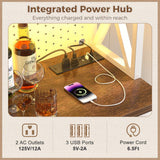 Pantry Cabinet with Microwave Countertop, 71" Tall Kitchen Pantry Storage Cabinet with Charging Station & LED Lights