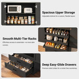 71" Tall Kitchen Pantry Cabinet with 3 Pull-Out Shelves & Drawers