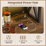 Pantry Cabinet with Microwave Countertop, 71" Tall Kitchen Pantry Storage Cabinet with Charging Station & LED Lights