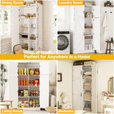 71” Tall Storage Cabinet, Farmhouse Kitchen Pantry Cabinet with Adjustable Shelves and Barn Doors