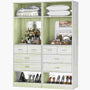 50 Inch Closet System with Drawers, 4FT Wood Closets Organizer with Mirror Design