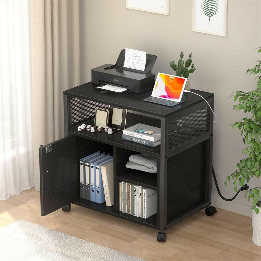 Unikito Lateral File Cabinet with LED Light, Locking Office Filing Cab